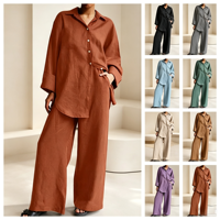 2026 Prix d'usine en gros Ensemble décontracté mode européenne et américaine pour femme, ensemble pantalon rayé à manches longues pour femme, collection printemps