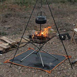 Tapis de <span class=keywords><strong>protection</strong></span> en silicone et fibre de verre résistant à la chaleur pour foyer de camping et barbecue - Product Image 3