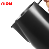 Nibu 400/600ML Pitcher Susu Stainless Steel Dengan Skala, Jug Susu Kopi, Pembuat Busa Susu Espresso