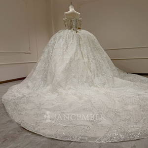 Vestido de Novia Moderno Barroco Xx95 con Encaje, Corsé con Cuentas de Cristal, Escote Corazón, Cola Capilla, Sin Espalda, Largo hasta el Suelo - Product Image 6
