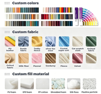 Lit capitonné de luxe en tissu crème Rondure BF-1002, taille Queen, avec garniture en clous
