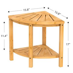 Estante de almacenamiento de bambú para baño, estante de almacenamiento para inodoro de pie, estante telescópico multifuncional para bañera, para toallas y móvil. - Product Image 3
