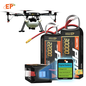 EP Lipo Drone Batterij Smart Digitaal Display Duurzaam 16ah 17ah 30ah Lithium Polymeer UAV Drone 6S Lipo Batterijpakket voor FPV UAV - Product Image 1