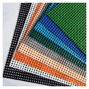 High tearing 1300D PVC Teslin Mesh Fabric for Outdoor Sunshade, Reinforced Polyester Coated PVC Mesh Fabric