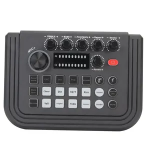 V80 Professional Live Sound Card,Live Broadcasting Mixer Audio Dj Equipment Machine Singing Live Dedicated Recording Sound Card