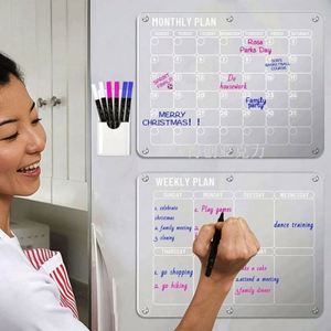 Reusable Magnetic Dry Erase Customized Acrylic Printing Calendar LCD Display Photo <b>Frame</b> Memo Board Transparent/<b>Black</b> for Fridge - Product Image 4