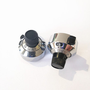 Bonens H-23-6A 6.35mm kenop potensiometer aluminium hitam logam dengan tangkai bulat datar - Product Image 1