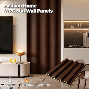 Panel de Pared y Tarima de WPC con Aspecto de Madera, Uso en Interiores y <span class=keywords><strong>Exteriores</strong></span>, Resistente a la Intemperie <span class=keywords><strong>para</strong></span> Jardín y Hogar - Product Image 1