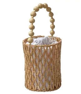 Экологичная уникальная деревянная плетеная Красивая дорожная сумка ручной работы для женщин Женская Роскошная пляжная сумка