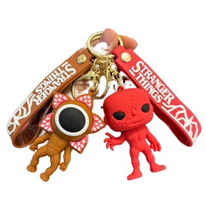 Al por mayor, Novedad: Llavero de PVC 3D personalizado, ligero, con diseño de <span class=keywords><strong>Dustin</strong></span> y <span class=keywords><strong>Eleven</strong></span>, inspirado en dibujos animados de terror y ciencia ficción, con soporte para monedas. - Product Image 3