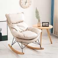Chaise berçante moderne de dossier en bois Offre Spéciale de tissu pour le salon