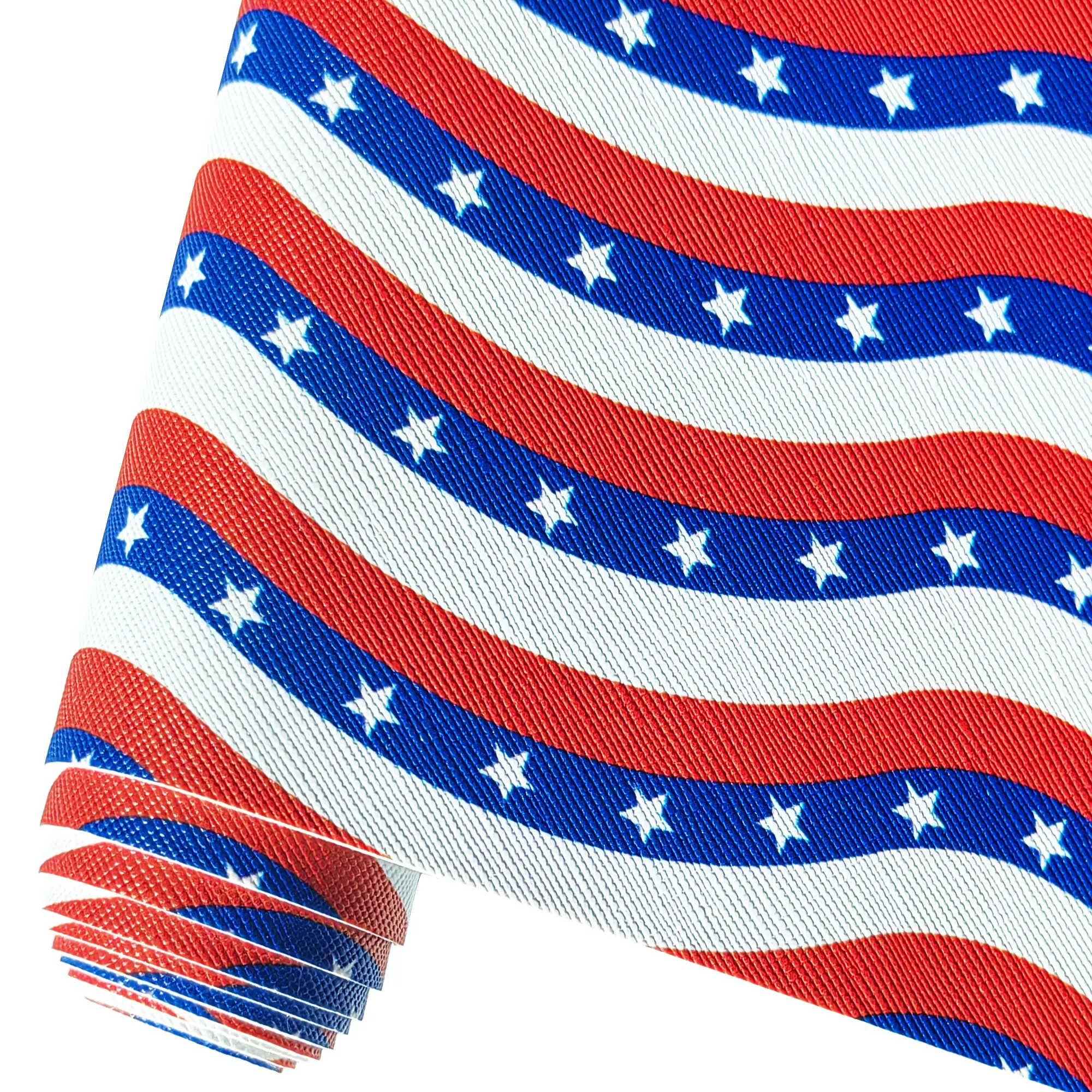 American Flag faux leather 0.8 mm PU synthetic leather for shoes handbags Waterproof and wear-resistant leather products