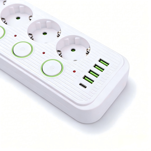Regleta de Enchufes Estándar Europeo <span class=keywords><strong>USB</strong></span> 4A+1C, <span class=keywords><strong>Enchufe</strong></span> Estilo Ruso y Alemán, Regleta de 5 Posiciones <span class=keywords><strong>con</strong></span> Interruptor Individual - Product Image 5