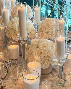 Portacandele a Colonna in Cristallo Trasparente Lucidato di Alta Qualità, Ecologico, per Matrimoni, Eventi Pasquali e Hotel - Product Image 3