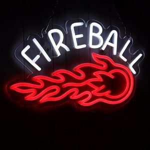 ป้ายไฟนีออน LED หลากสี FIREBALL Whiskey สำหรับตกแต่งบ้าน ห้างสรรพสินค้า และบาร์ ใช้พลังงานจาก USB ป้ายเปิด-ปิด ตกแต่งผนังห้องแมนเคฟ - Product Image 6
