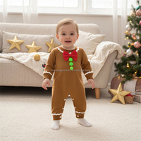 Bas quantité minimale de commande fabricant de couleur personnalisée barboteuse de noël printemps automne infantile enfant en bas âge enfants vêtements à manches longues enfants combinaison