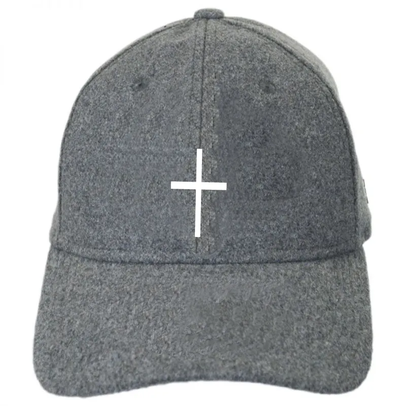 Alta calidad de encargo 6 Panel lana Christian logotipo Unisex gorra de béisbol