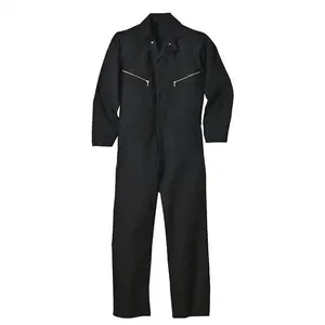 Bata de trabajo de ingeniería de sarga de poliéster/algodón para hombre, ropa de trabajo personalizada a granel, color negro, gran oferta