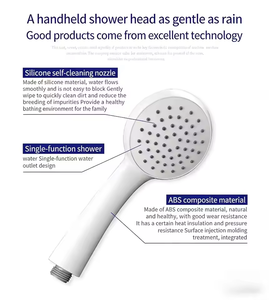 ฝักบัวพลาสติกแบบพกพา ใช้งานง่าย เป็นมิตรกับสิ่งแวดล้อม สีขาว ฟังก์ชั่นเดียว รูปทรงกลม แบบพ่นฝอย - Product Image 3