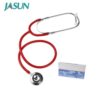 JASUN Clinical Red Color Heart Beat Portable Nurse Medical Dual Head Stethoscope