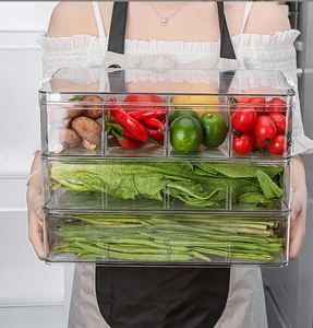 Organisateur de réfrigérateur en plastique durable, boîte de rangement pour aliments, support de compartiment pour conteneur - Product Image 1
