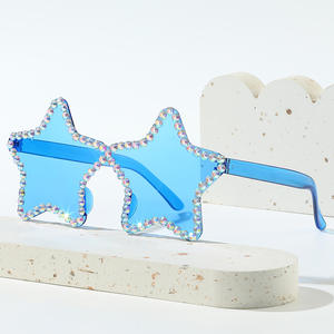 للبيع بالجملة نظارات شمسية بلون وردي وأرجواني خمس نجوم بدون إطار على شكل نجمة بالجملة مع بلينغ - Product Image 3