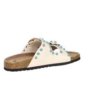 Ciabatte basse da donna SASS250282 beige alla moda con pelliccia - Product Image 5
