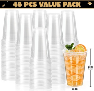 Gobelet en plastique PP jetable écologique personnalisé avec couvercle pour café, jus, smoothies et thé au lait - Vaisselle à emporter (logo personnalisé) - Product Image 3