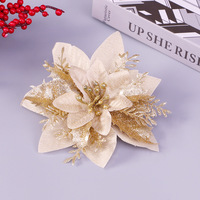 Fleurs de Noël artificielles décoratives de luxe à paillettes pour la décoration des arbres et de la maison - Grande Vente
