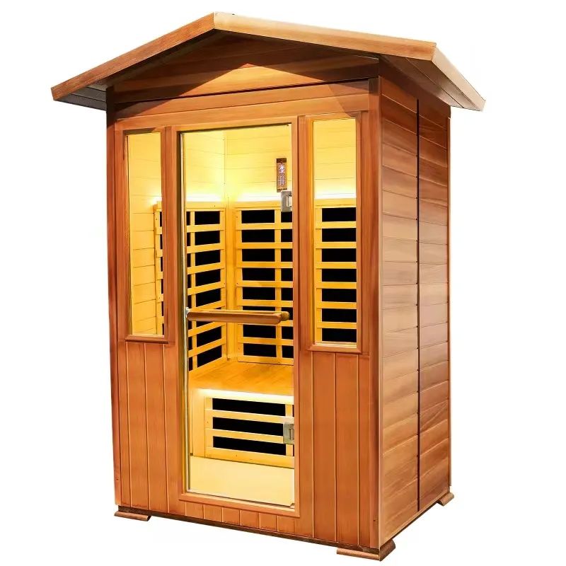 Sauna a infrarossi all'aperto con parete di sale himalayana potenziata sauna a vapore personale portatile