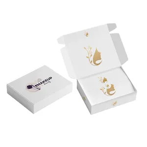 OEM поставщик гофрированная Доставка почтовых ящиков многоразовые белые картонные косметические упаковочные коробки