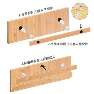 Hidden Grille <b>Clip</b> On Two In One Wardrobe Connector White Plastic Easy Installation Male And Female Plugs Hardware Accessory - Product Image 5