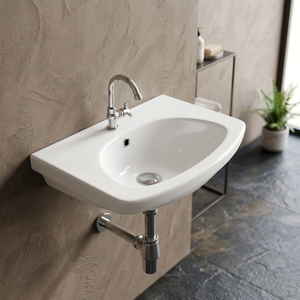Lavabo mural rectangulaire en céramique plaqué or de luxe moderne pour hôtel, villa, hôpital - Vente en gros - Product Image 3