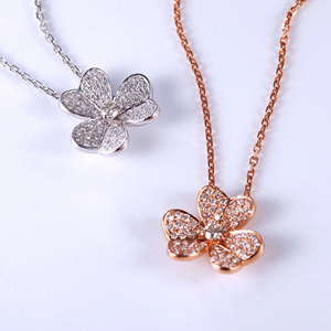 Collier pendentif SGARIT personnalisé en or rose 18 carats et or blanc, serti de diamants de laboratoire, certifié IGI, pour femme, cadeau, fête. - Product Image 2