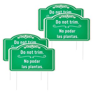 Do Not Trim Yard <strong>Signs</strong> with Stakes Corrugated Plastic Yard Sign Waterproof <strong>Keep</strong> <strong>Off</strong> <strong>Grass</strong> Sign for Garden Home Decoration - Product Image 1