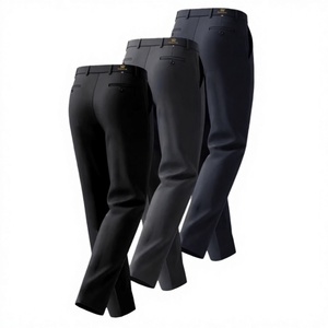 Pantalon de costume pour homme grande taille Enweige, imperméable, taille mi-haute, coupe droite, brodé, infroissable, décontracté, en Spandex/Polyester, avec braguette zippée - Product Image 4