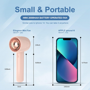 2000mAh Portable <b>Mini</b> USB C Bladeless Electric Cooling Fan Handheld <b>Air</b> <b>Cooler</b> for Household Use in Home Car Wearable Table - Product Image 3