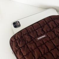 Housse pour ordinateur portable rembourrée, housse pour iPad en chocolat matelassée personnalisée, étui de protection marron pour iPad et tablettes de 11 pouces