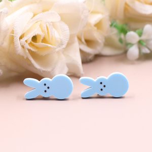 Orecchini a Perno in Vendita per Donne, Coniglietto Pasquale, Gioielli Trendy in Acrilico e Acciaio al Titanio - Product Image 3