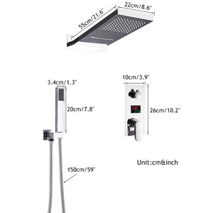 Ensemble <span class=keywords><strong>de</strong></span> robinet <span class=keywords><strong>de</strong></span> <span class=keywords><strong>douche</strong></span> <span class=keywords><strong>de</strong></span> salle <span class=keywords><strong>de</strong></span> bain luxueux pluie/cascade pommeau <span class=keywords><strong>de</strong></span> <span class=keywords><strong>douche</strong></span> Rectangle 3 voies écran d'affichage numérique Valve robinet <span class=keywords><strong>Kit</strong></span> <span class=keywords><strong>de</strong></span> <span class=keywords><strong>douche</strong></span> - Product Image 6