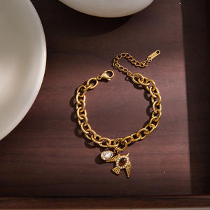 Bracciale Personalizzato in Acciaio Inossidabile Placcato Oro 18K, Impermeabile, con Design a Uccello Volante, Gioiello Creativo Fai-da-Te - Product Image 5