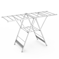 Séchoir à linge pliable en alliage d'aluminium sur pied pour intérieur, balcon et extérieur