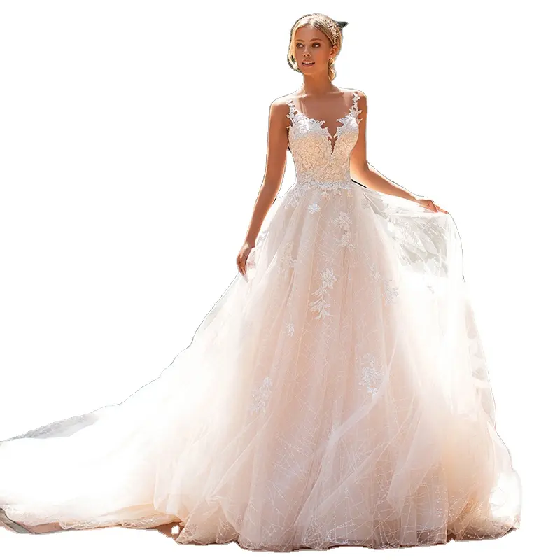 Hot Sale Wedding Long Dress Backless Bridal Classic Lace Sling Mermaid Wedding Dress