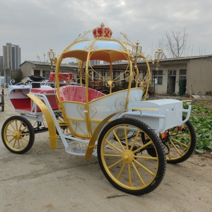 Chariot de chevaux rose, chariot de princesse, chariot de Cendrillon, chariot de chevaux royal de luxe, chariot de mariage - Product Image 1