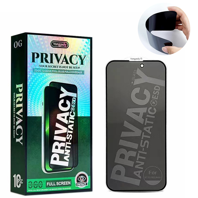 Hot Selling Privacy Tempered Glass Screen Protector for iphone 16 15 Pro 14 13 Pro 12 Pro Max Anti spy Screen Protector