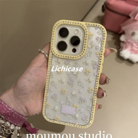 Lichicase Anti Jaunissement Multi Couleur Cadre Diamant TPU Cas pour iPhone 16Plus 16E Mignon Téléphone Cas