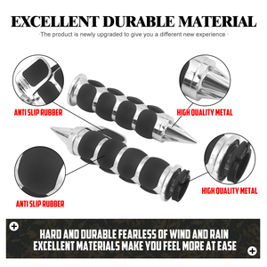 Poignées de Moto 1 "/25mm Chrome et Noir pour Harley <span class=keywords><strong>Sportster</strong></span> Dyna Softail FLS Touring Electra Street Glide pour Yamaha - Product Image 4