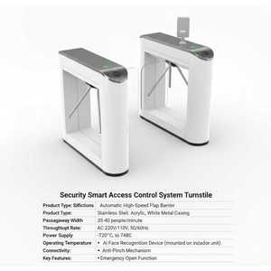 Barrière tournante intelligente à grande vitesse Pro pour le contrôle d'accès en intérieur dans les bureaux, les stations de métro et les espaces commerciaux - Product Image 3