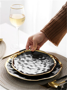Assiettes à dîner en céramique faites à la main, modernes et luxueuses, <span class=keywords><strong>de</strong></span> 8/10 pouces, écologiques, pour <span class=keywords><strong>service</strong></span> <span class=keywords><strong>de</strong></span> mariage - Product Image 4
