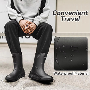 Bottes <span class=keywords><strong>de</strong></span> pluie en caoutchouc pour <span class=keywords><strong>homme</strong></span> YL-1838 <span class=keywords><strong>de</strong></span> haute qualité, antidérapantes, noires, mi-mollet, imperméables, pour la ferme - Product Image 3